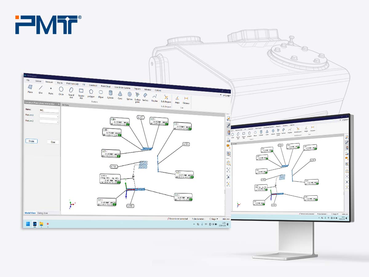 The report image generated by the PMT INSPECT software