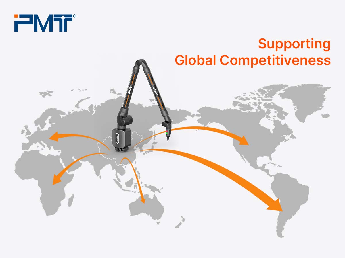 pmt portable cmm measuring arm supporting global competitiveness